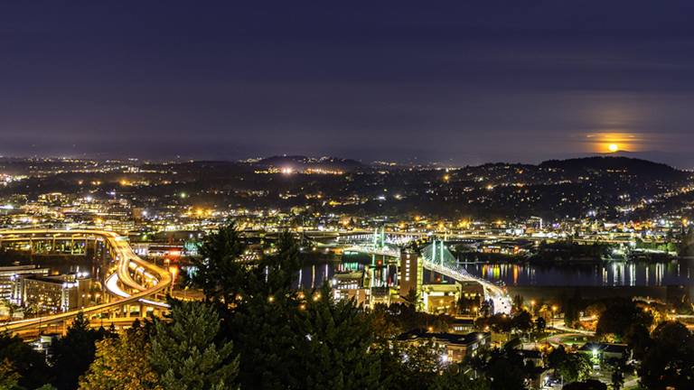 city of portland at night